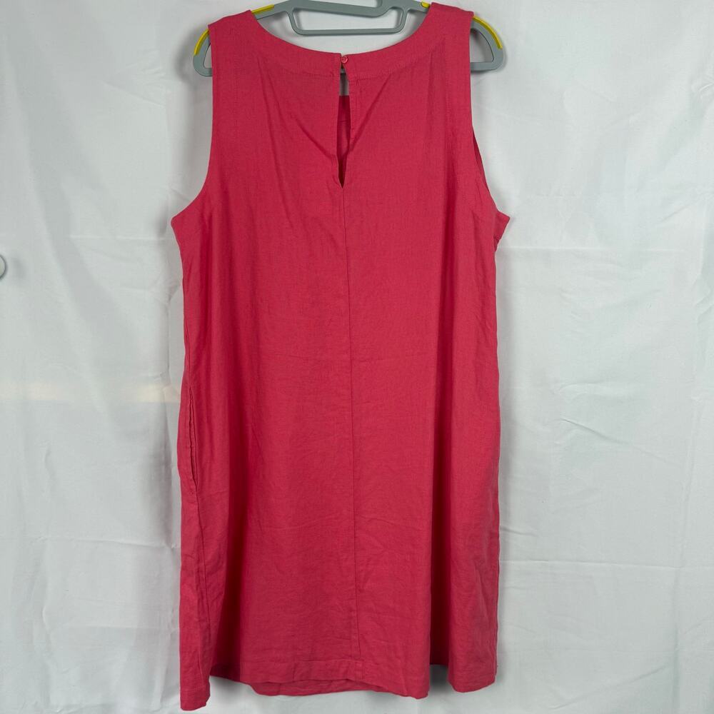 A New Day Cotton Linen Blend Pink High Neck A Line Mini Shift Dress NWT Size XXL - Picture 2 of 13
